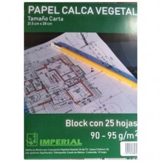 BLOCK CALCA VEGETAL IMPERIAL 90/95 GRS.CARTA   C/25  HOJAS  [C10]
