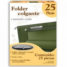 FOLDER COLGANTE WILSON JONES CARTA VERDE TRADICIONAL C/25   [E5]