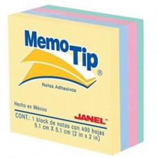 CUBO  MEMOTIP 3 X 3 PASTEL          400 HOJAS PZA.     [E36]