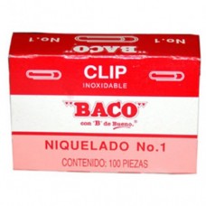 CLIP # 2 BACO NIQUELADO            CAJA C/100 PZAS.      [E10 C100]