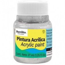 PINTURA BARRILITO METALICA 37 ML. PLATA               [E6 C180]