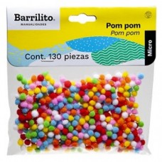 MICRO POM POM MINI COLORES SURTIDOS C/500 PZA               [E0  C0]
