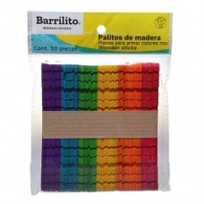 PALITOS BARRILITO COLOR PARA ARMAR  C/50              [E0 C0]