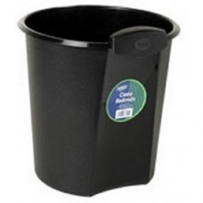 CESTO BASURA SABLON PLASTICO REDONDO NEGRO 12.5 L PZA.                