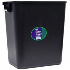 CESTO BASURA JUMBO RECTANGULAR PLASTICO NEGRO 26 L PZA [E8]