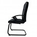 SILLA VISITA ALFA VINIPIEL BRAZOS Y TIPO TRINEO NEGRO