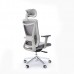 SILLA EJECUTIVA H8 C/BRAZOS MESH Y TELA GRIS BASE CROMADA PZA