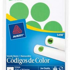 ETIQUETA AVERY REDONDA 5498 1 1/4 VERDE NEON  C/400         [E6]