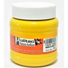 PINTURA ACRILICA POLITEC 250 ML. FRASCO AMARILLO PZA  [E12]