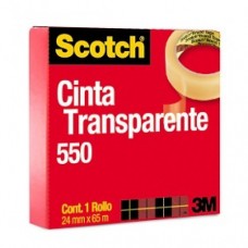 CINTA SCOTCH TRANSPARENTE 550 24MM X 65 MTS. CELOFAN PZA   [E12 C36]