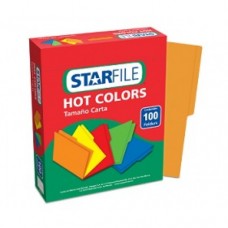 FOLDER STARFILE HOTCOLOR CARTA NARANJA  C/100 PZAS.   [C5]