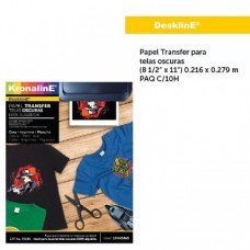 PAPEL TRANSFER T/CARTA P/TELAS OBSCURA  PAQ/10 PZA